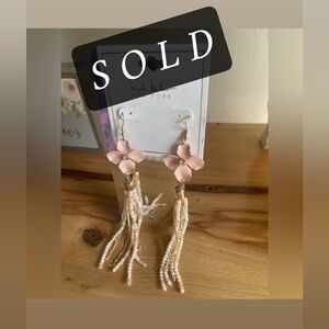 Nicole Miller Blush Floral Beaded Earrings
